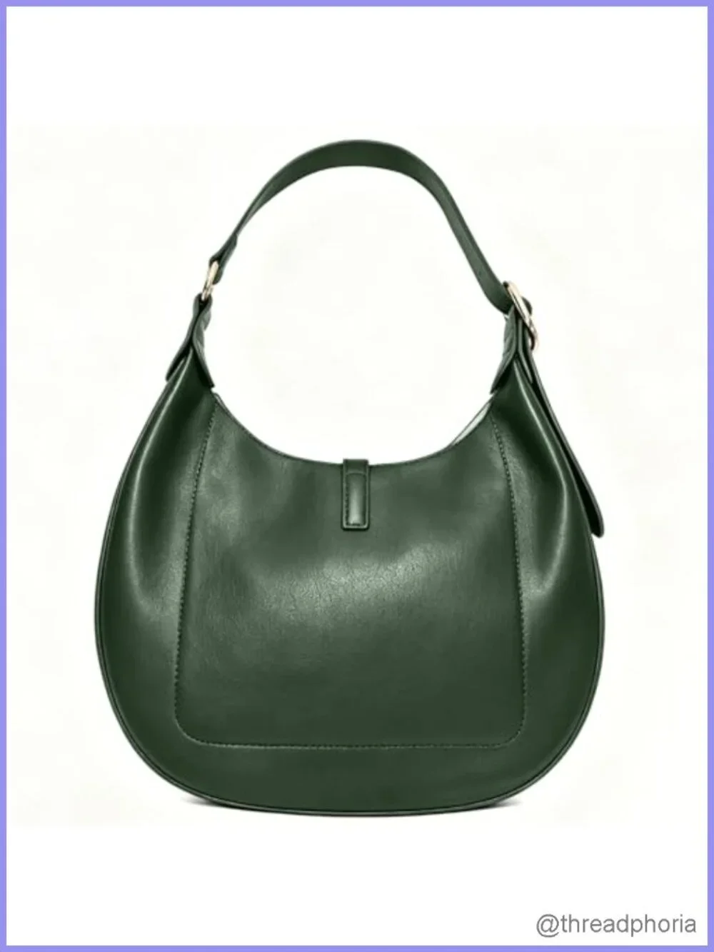 Faux Leather Hobo Shoulder Bag with Adjustable Strap, Zip Pocket
